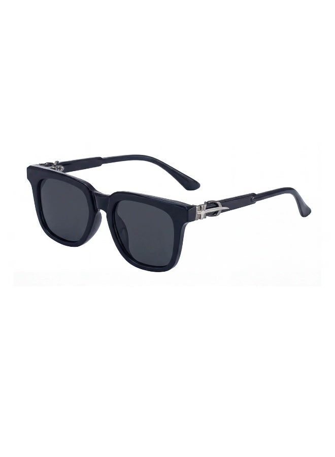 Men's Retro Square Sunglasses, UV400 Protection Polarized Sunglasses for Driving & Outdoor, Fashion Anti-Glare Eyewear with Case - Image 4