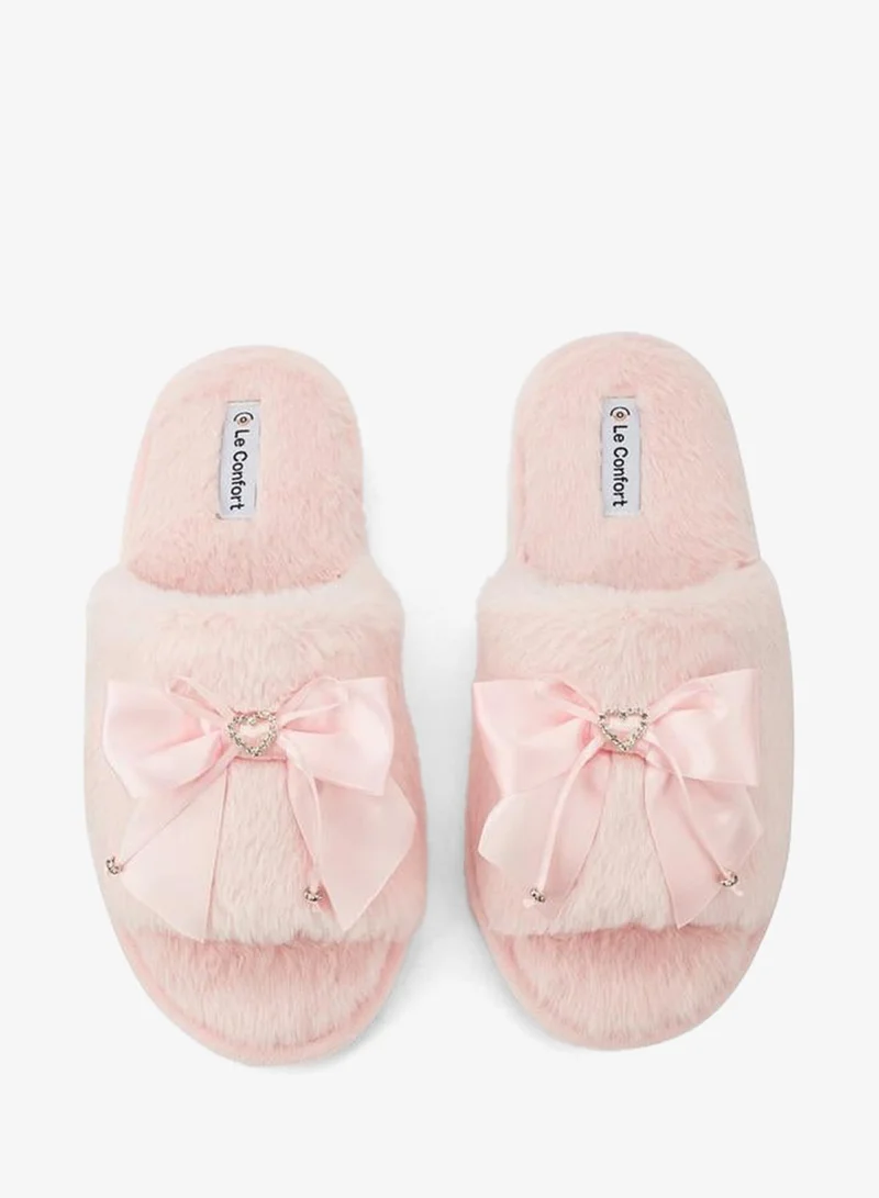 Le Confort Women Faux Fur Bedroom Slippers