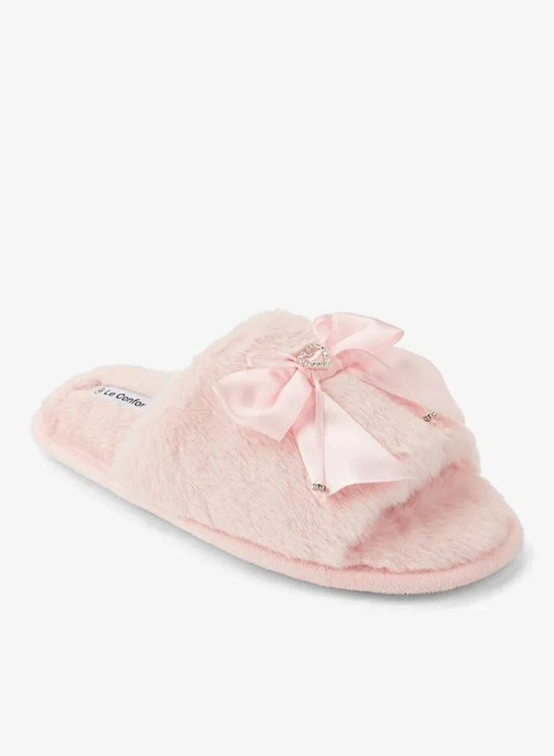 Le Confort Women Faux Fur Bedroom Slippers