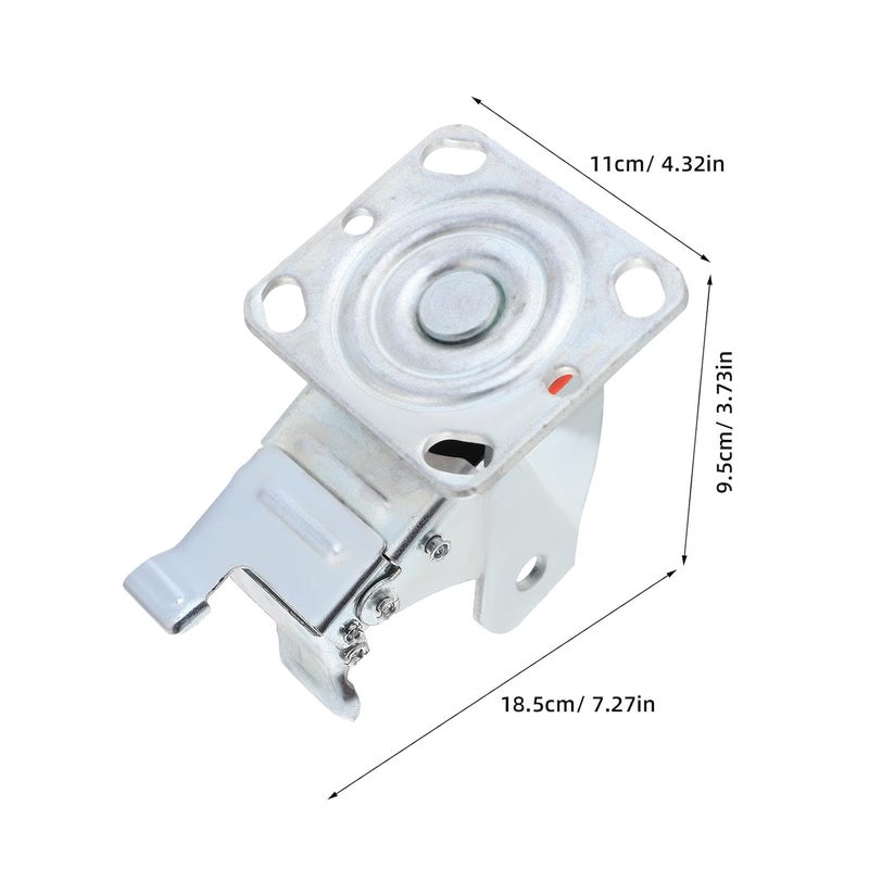 Heavy Duty 4 Inch Swivel Caster Bracket With Brake For Furniture And Equipment - Image 5