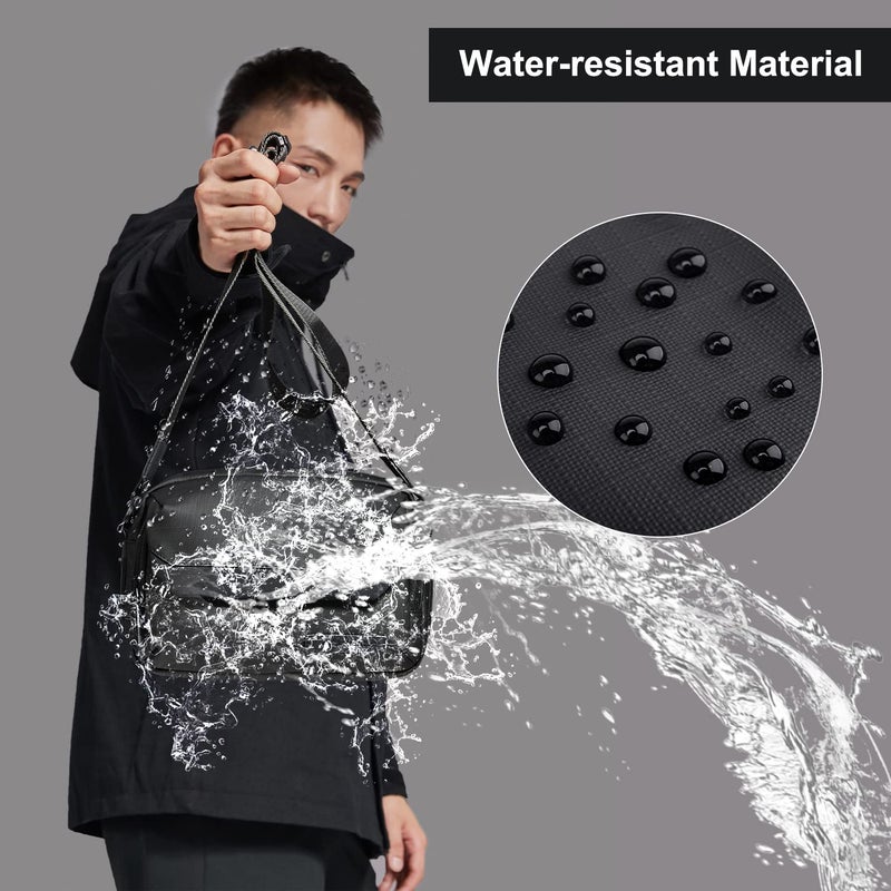 Arctic Hunter Sling Bag for Men Small 2.8L Side Bag Sleek Crossbody Bag for upto 8" iPad Premium Shoulder Bag for Travel Water-resistant Messenger Bag for Office Daily Casual, Black - Image 4