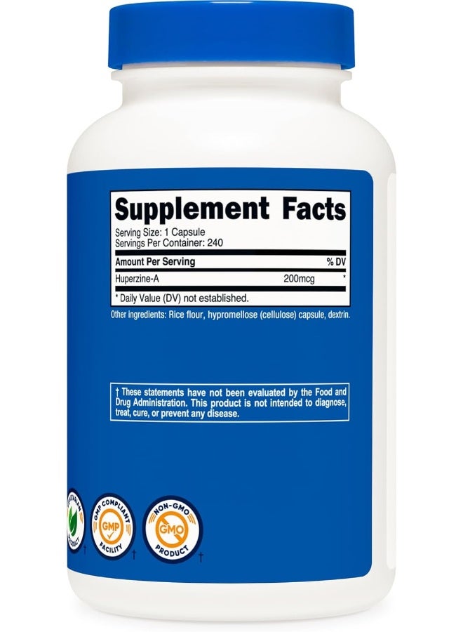 Nutricost Huperzine A Capsules 200mcg, 240 Capsules - Non-GMO, Vegetarian Friendly - Image 5