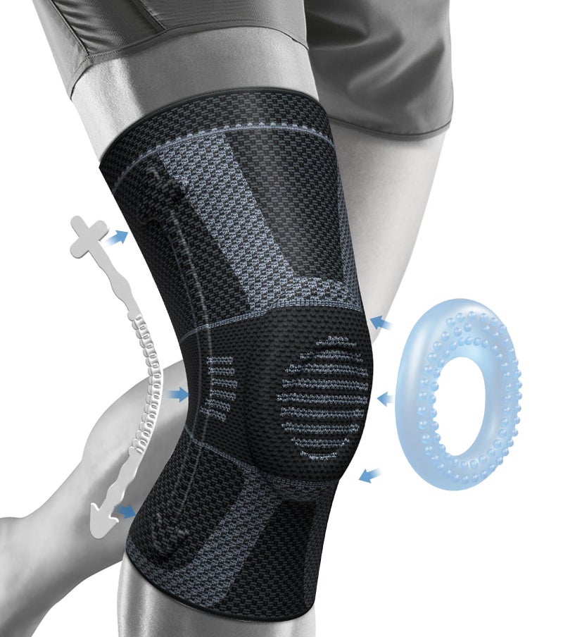 NEENCA Professional Knee Brace for Pain Relief, Medical Knee Compression Sleeve, Knee Support with Horizontal Knit Tech for Meniscus Tear, ACL, Arthritis, Joint Pain, Runner, Workout - Image 1