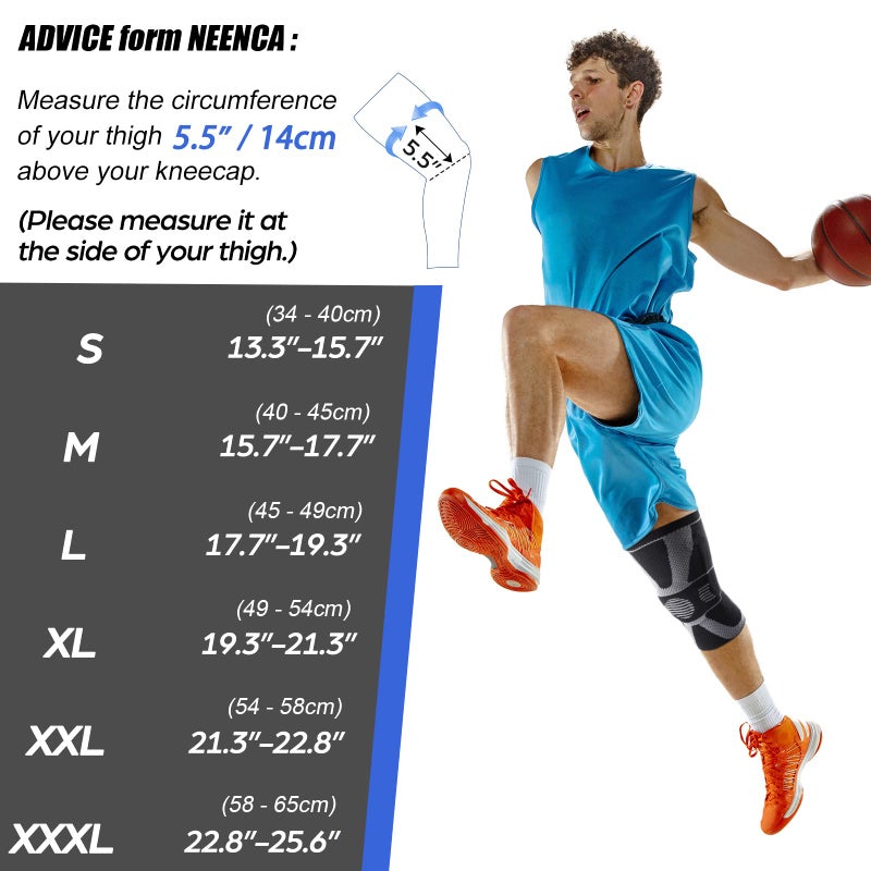 NEENCA Professional Knee Brace for Pain Relief, Medical Knee Compression Sleeve, Knee Support with Horizontal Knit Tech for Meniscus Tear, ACL, Arthritis, Joint Pain, Runner, Workout - Image 5