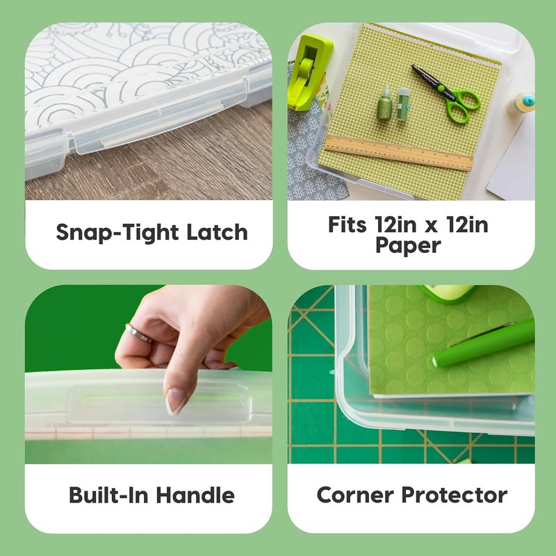 IrisUSA , Inc. USA 10-Piece Portable Project Case to Hold 12 by 12 Paper, Clear (585460) - Image 3
