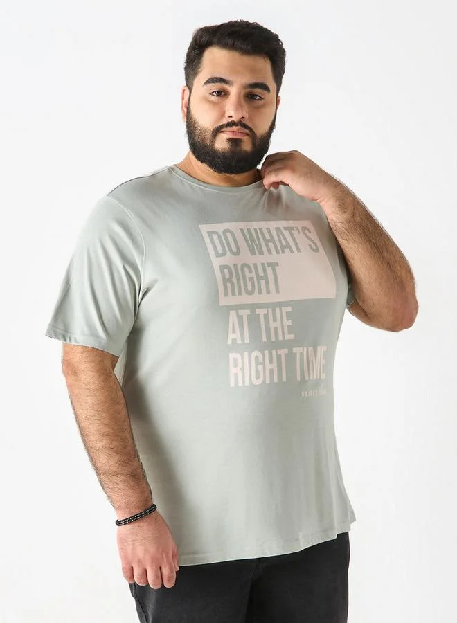 Splash FAV Slogan Print T-shirt with Short Sleeves and Crew Neck