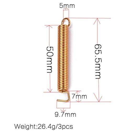 ROSENICE Stainless Steel Electric Guitar Springs Bridge Tension Tremolo Bridge for/ST/Style Electric Guitar (Golden) 3 Pieces - Image 2