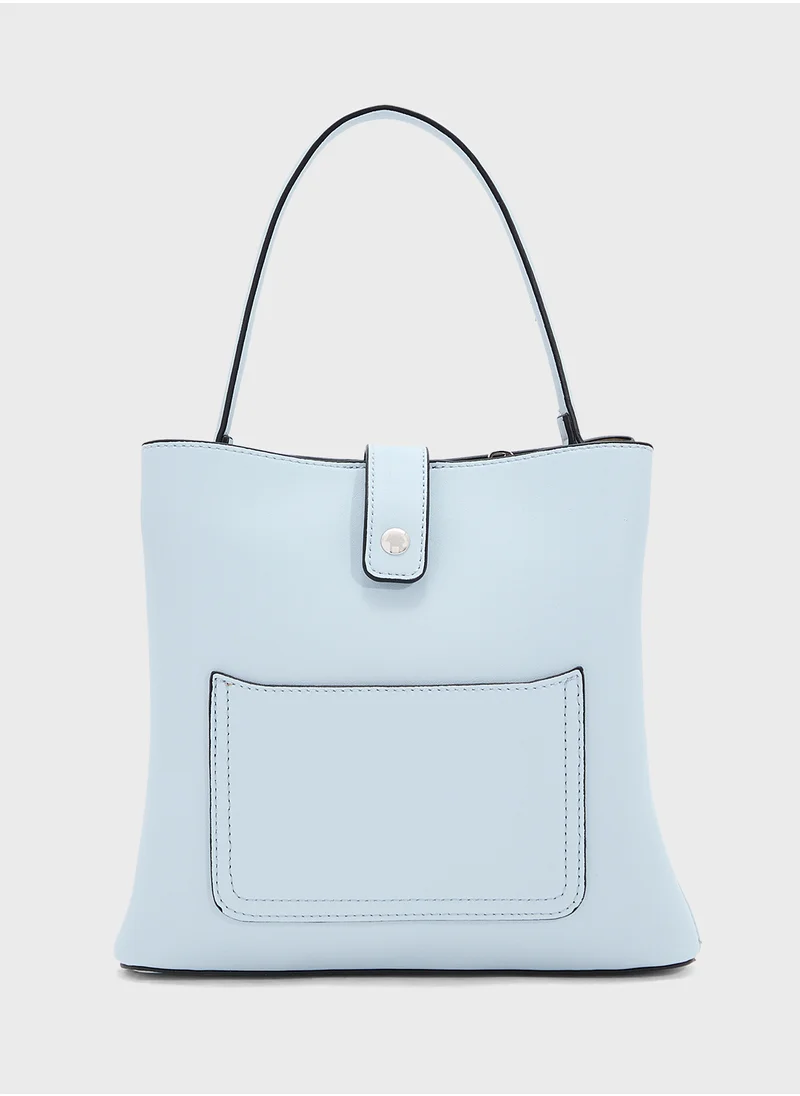 ELLA Metal Closure Detail Minimalist Satchel Bag