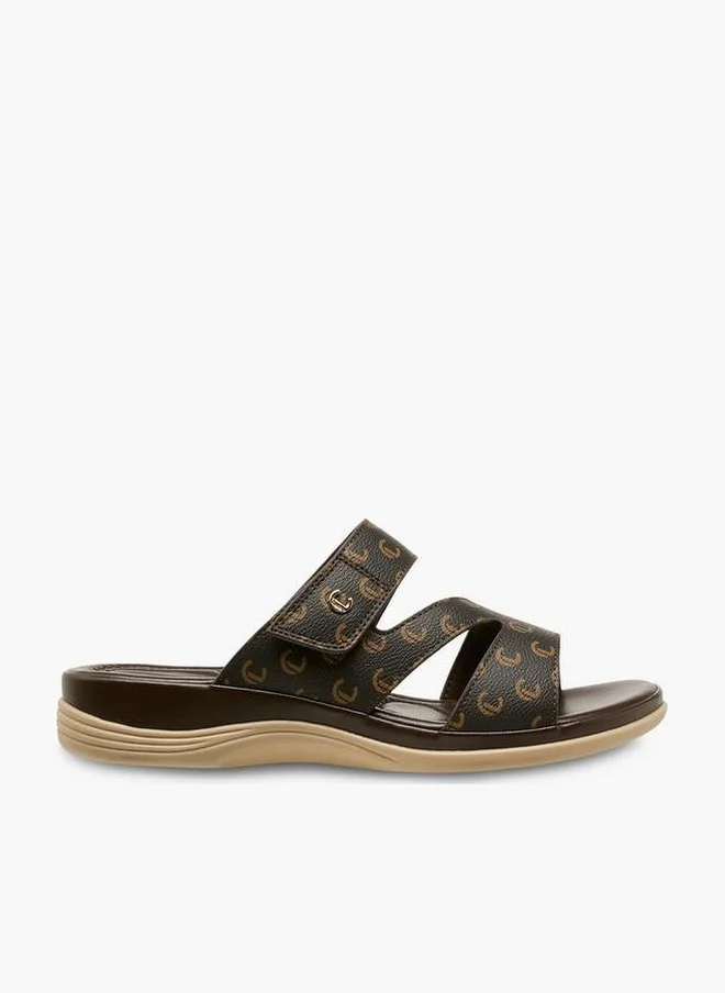 Le Confort Women Monogram Print Slide Sandals