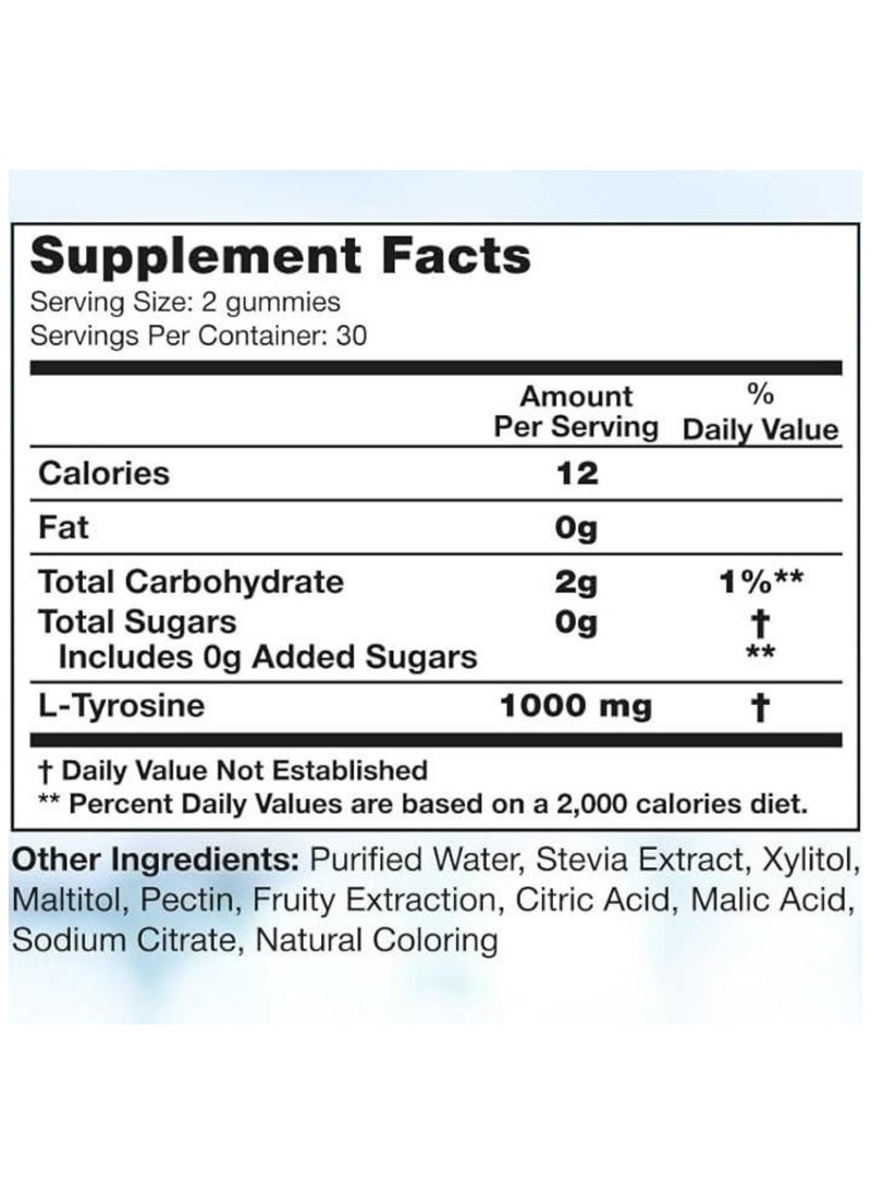 L-Tyrosine, Memory & Focus* + Productivity* 60 Gummies