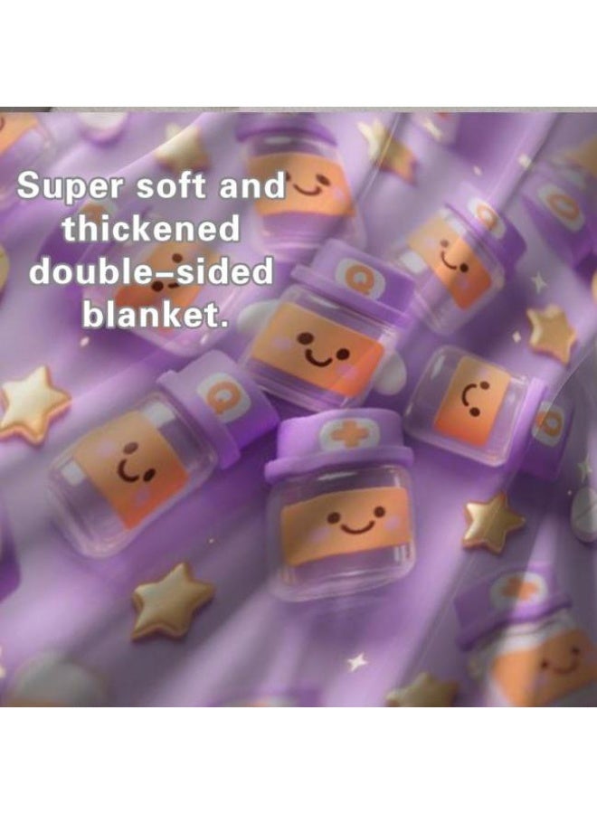 عام Wisdom Fairy (أحدث) بطانية رقيقة من الفانيلا (دافئة ومريحة، ومناسبة للنوم، واستخدام اللعبة، وإزالة الغبار والرمل) 150 سم * 200 سم - 101 - Image 5