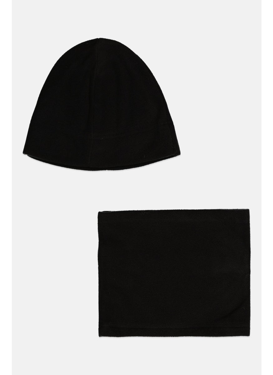 Rainforest - Men 2 Pcs Fleece Hat And Gaiter Set, Black - Image 1