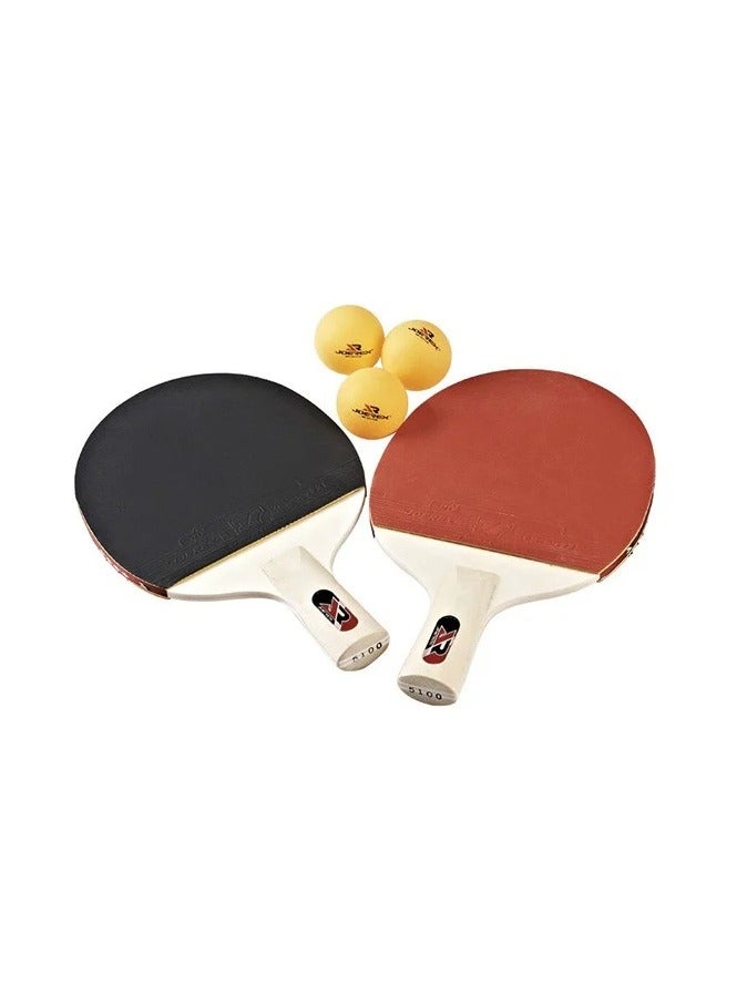 TA SPORT Sport 5100 Short Handle Table Tennis Racket, Red And Black - Image 2