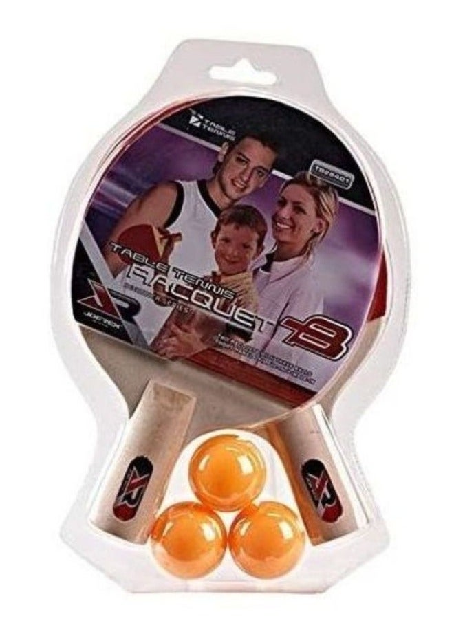 TA SPORT Sport 5100 Short Handle Table Tennis Racket, Red And Black - Image 1