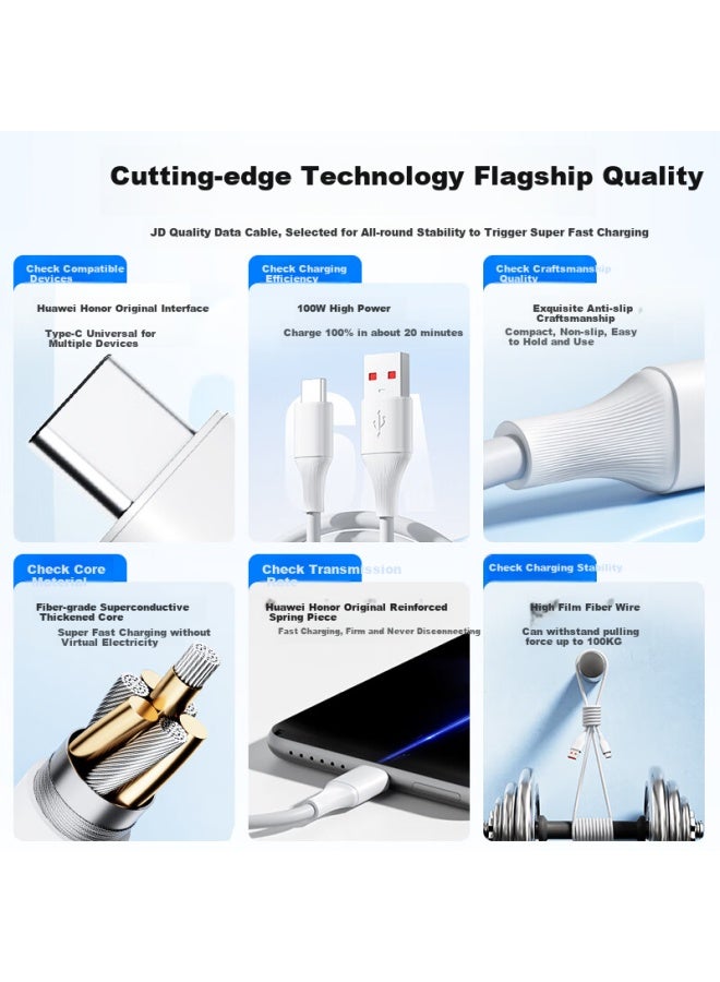 JD.com Jd Jingzao 100w/88w/66w Huawei 6a Honor Super Fast Charge A To Type-c Data Cable For Apple 15/16 Fast Charge Car Charger Honor Xiaomi Android - Image 3