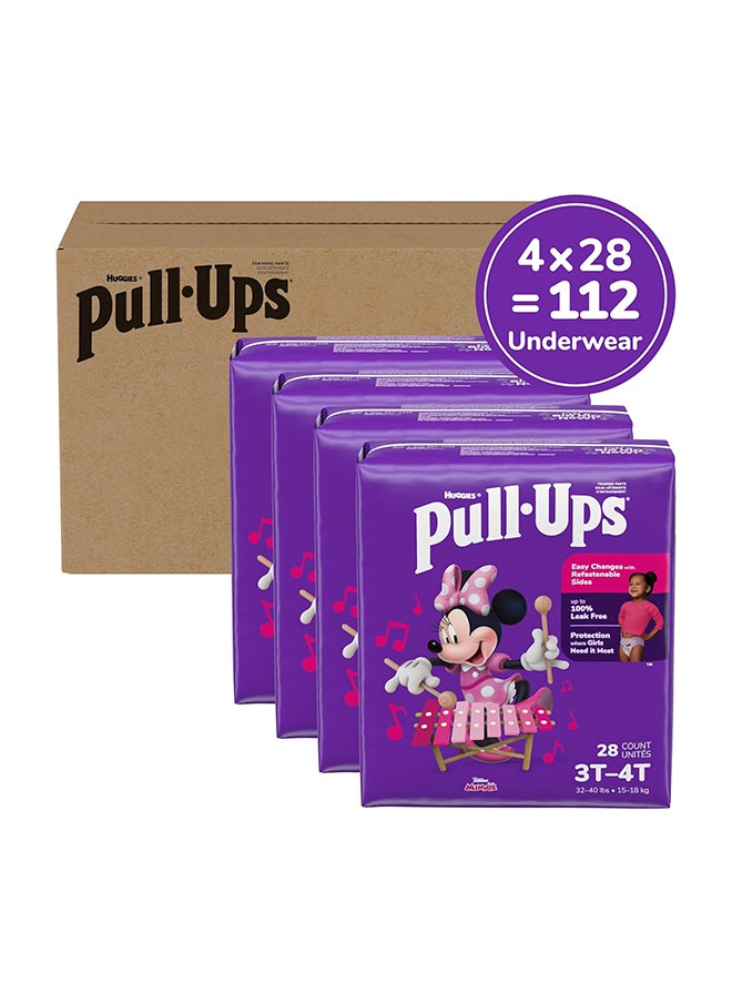 Pull-Ups Pull-Ups Girls' Potty Training Pants, Size 3T-4T Training Underwear (32-40 lbs), 112 Count (4 Packs of 28)  - Image 3