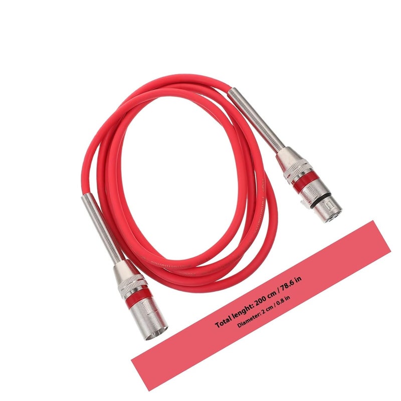 كابل ميكروفون XLR أحمر من ذكر إلى أنثى، سلك نحاسي PVC لخلاط بطاقة صوت مكبر صوت اتصال صوتي - Image 3