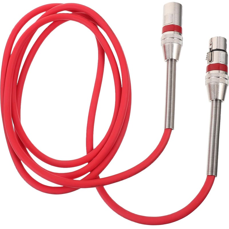 كابل ميكروفون XLR أحمر من ذكر إلى أنثى، سلك نحاسي PVC لخلاط بطاقة صوت مكبر صوت اتصال صوتي - Image 1