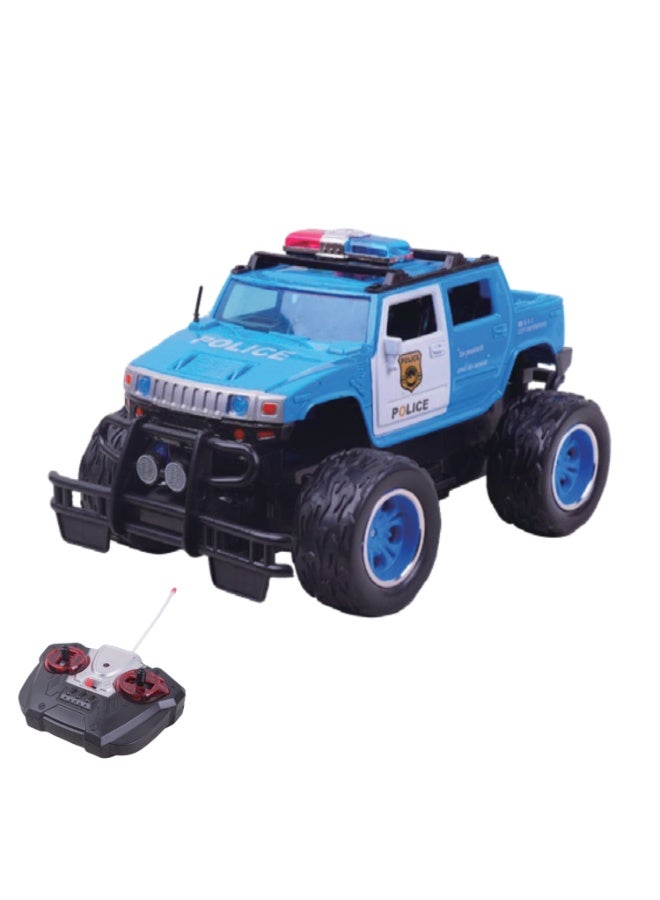Mini Machines ماكينات ميني ميني R/C 1.64 شاحنة شرطة بلايز USB شحن (أزرق/أسود) | متعددة الاتجاهات | تحكم عن بعد R/C | شحن USB | العمر 3+ - Image 1