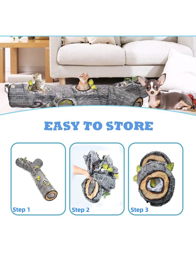 Cat Tunnels for Indoor Cats, Cat Tunnel Toys, Cat Stuff Accessories for Large Cats Kitten and Other Small Animals to Chase and Play, Foldable & Easy to Store, Cat Tube Toys L 59" - Image 5