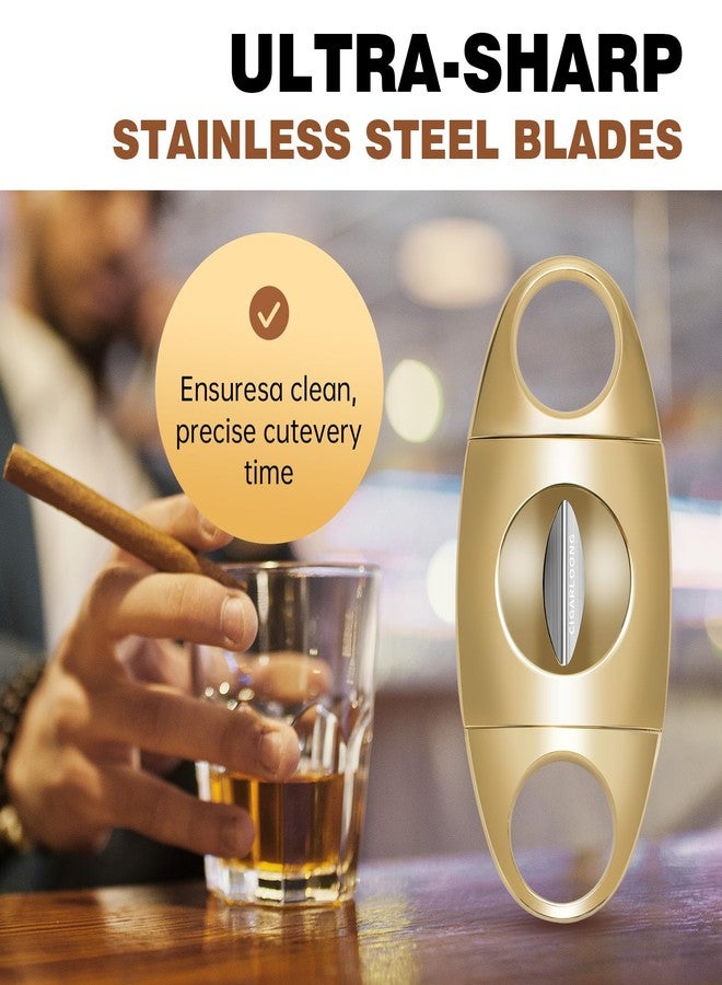 HANCIGAR Cigar Cutter Stainless Steel V-Cut Cigar Cutter Portable Cigar Guillotine as a Gift for Men (Black) - Image 3