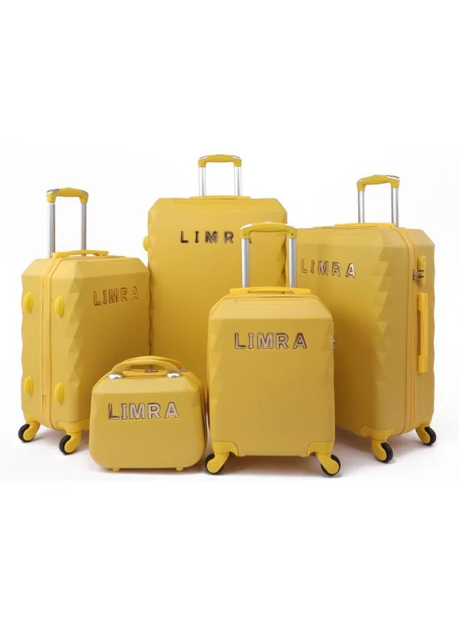 LIMRA Luggage Trolley Bags set of 5 Pcs YELLOW