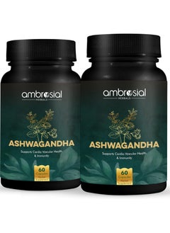 ambrosial Ashwagandha Capsules 500Mg Per Capsule Non-Gmo And Gluten Free Pack of 2  - Image 1