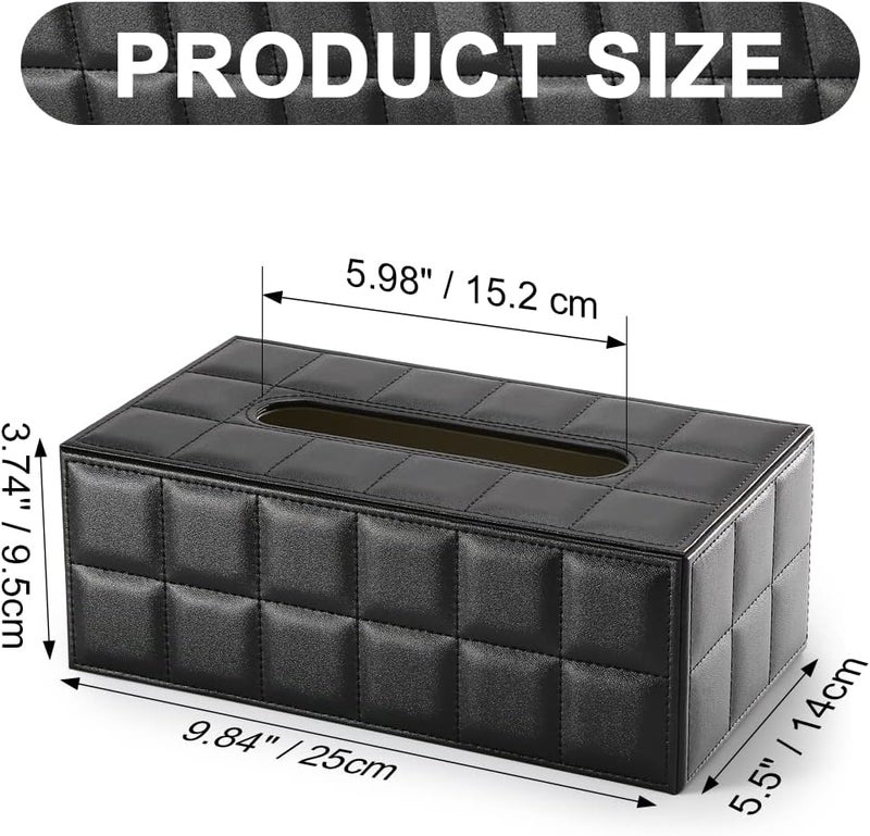 KINGFOM Imitation Suede Leather Rectangle Paper Tissue Box Dispenser Case Napkin Holder Home Office Decoration Car Accessory Colors (Soft Black) - Image 2
