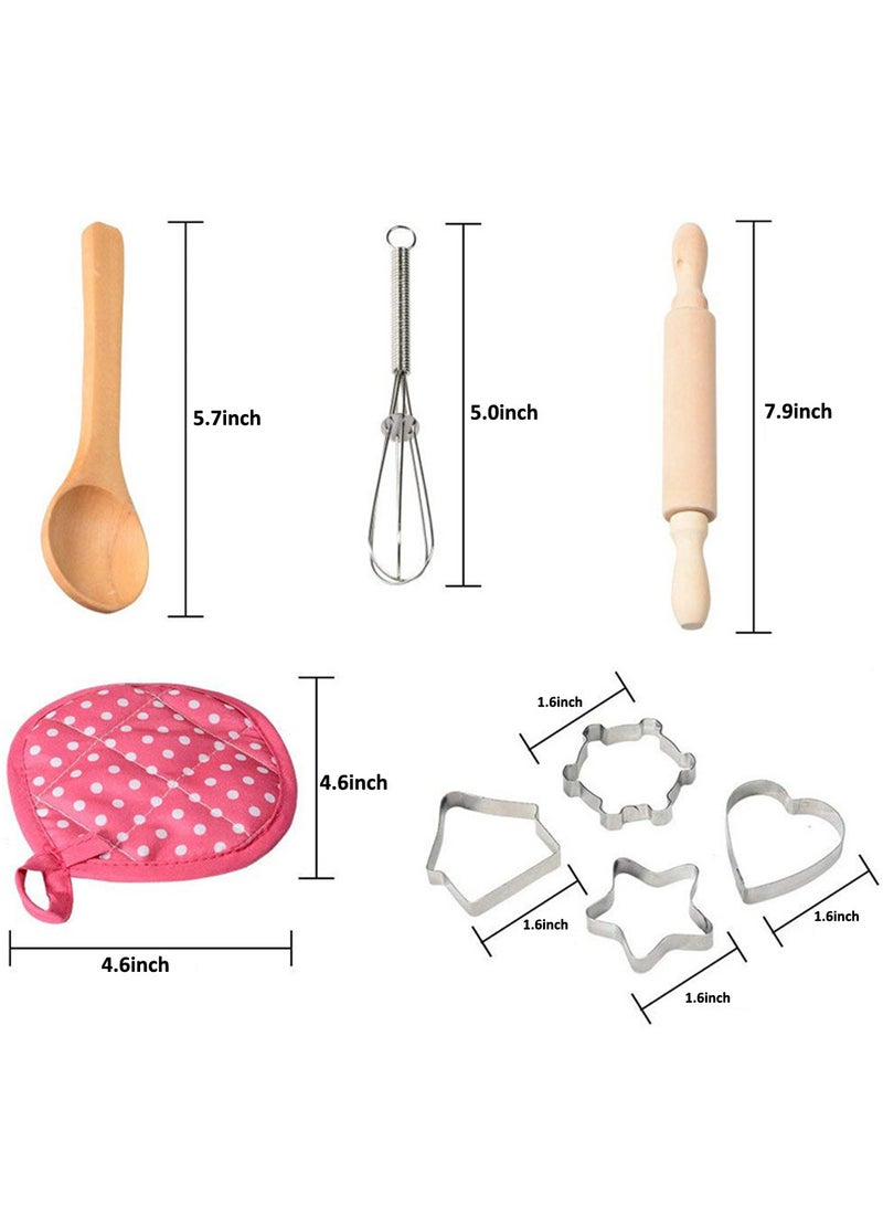 Kids Chef Set DIY Cooking Baking Suit Toys Set Pretend Play Clothes Apron Gloves Hat Cooker  - Image 5