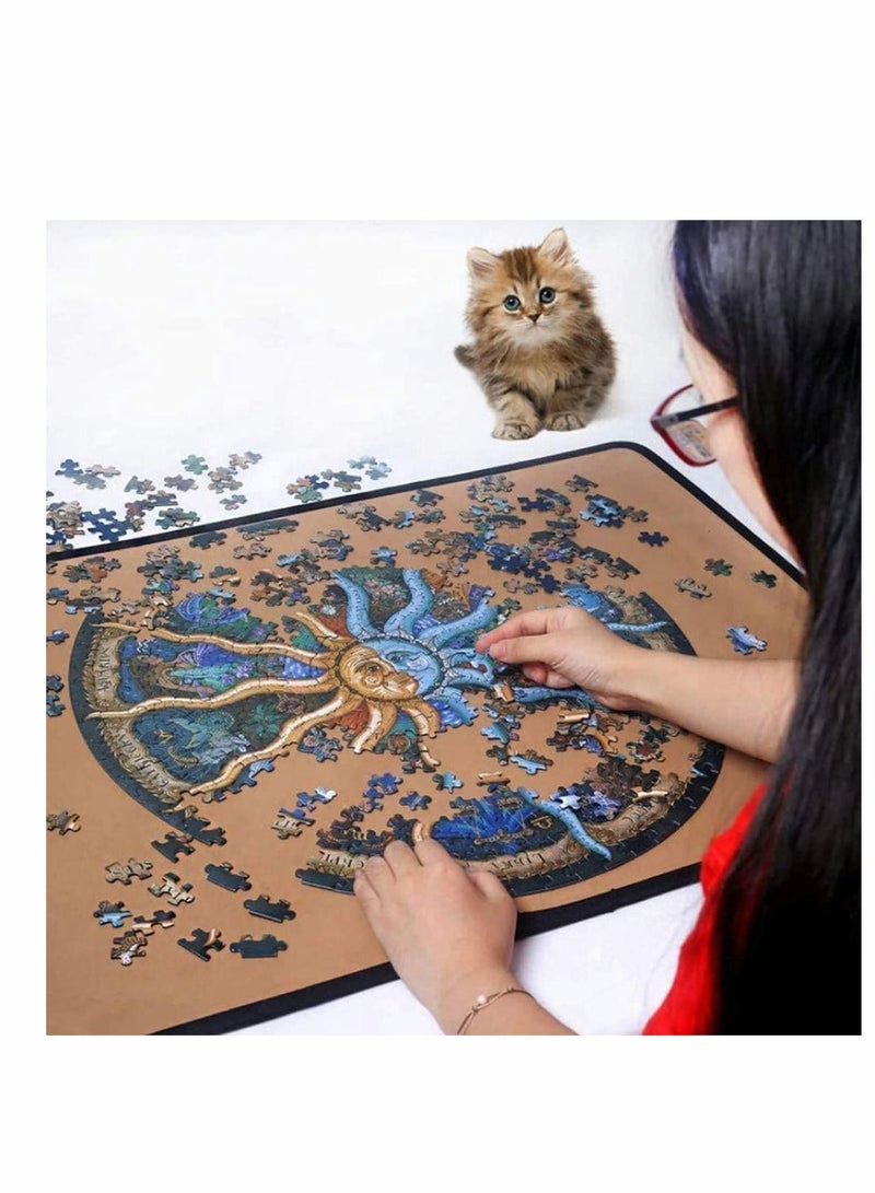 Round Jigsaw Puzzle, Educational Zodiac Horoscope Puzzle, 1000 Piece  Family Game Gift for Adults and Kids 12 Constellations - Image 4