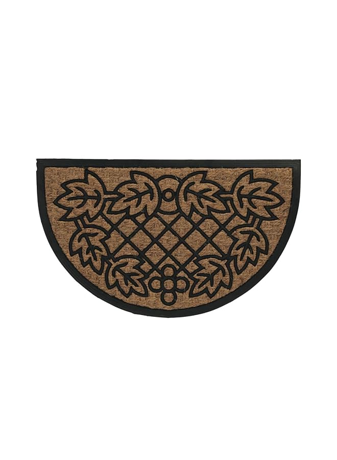 سجادة باب نصف قمرية مطاوعة باللونين الأسود والبني 45×75 سم باللونين الأسود والبني