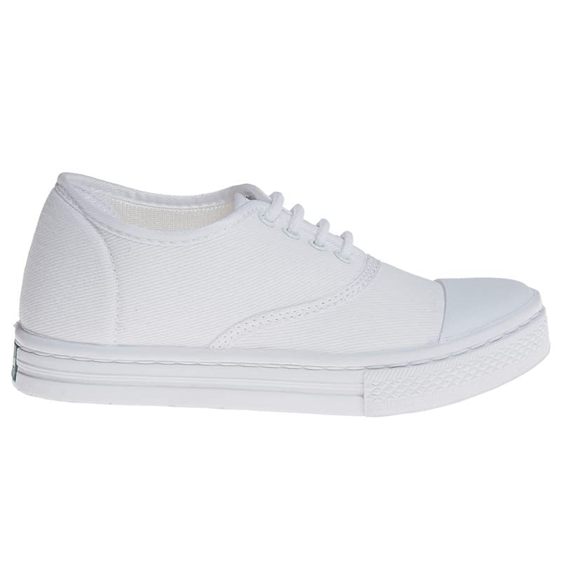 Liberty Boys & Girls Tennis White School Shoes_10 Big - Image 5