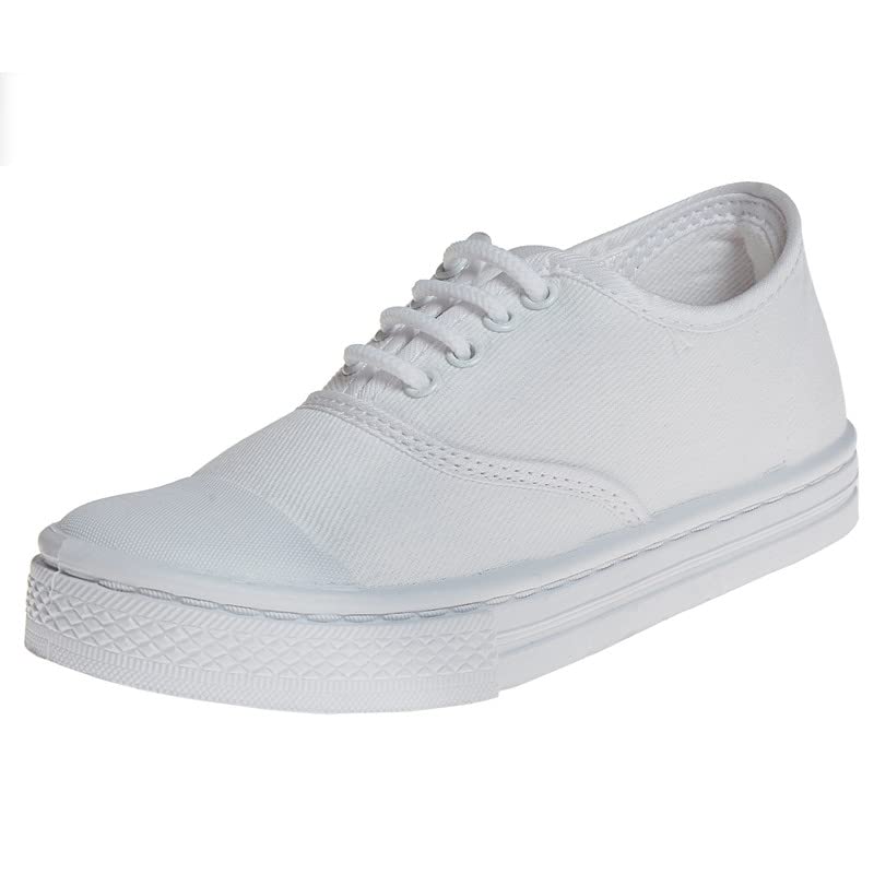 Liberty Boys & Girls Tennis White School Shoes_10 Big - Image 1