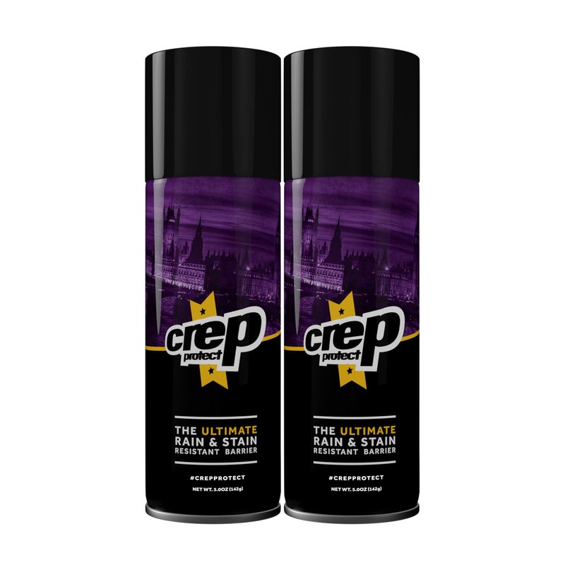 Crep protect بخاخ واقي للأحذية من كريب بروتكت - حماية مقاومة للماء والبقع للأحذية الرياضية، الجلد، النوبوك، السويد، والقماش (عبوة من 2) - Image 1