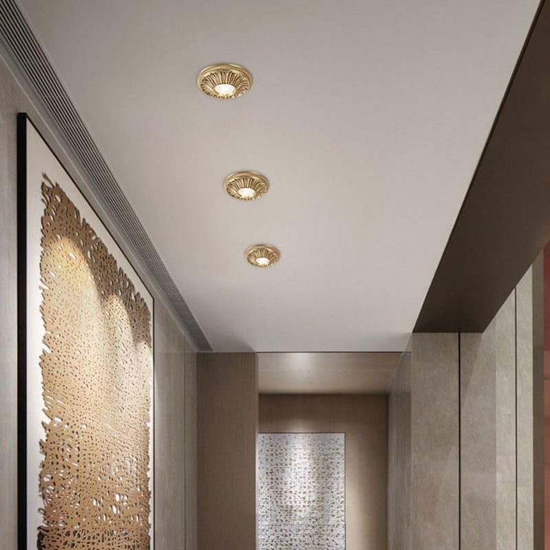 مصباح LED مدمج دائري، تركيبات إضاءة مدمجة مع حاجب زينة، مصباح سبوت برونزي 4.5 بوصة، تركيبة إضاءة اتجاهية بقدرة 10 واط قابلة للتعتيم من نوع COB للصالة، - Image 2
