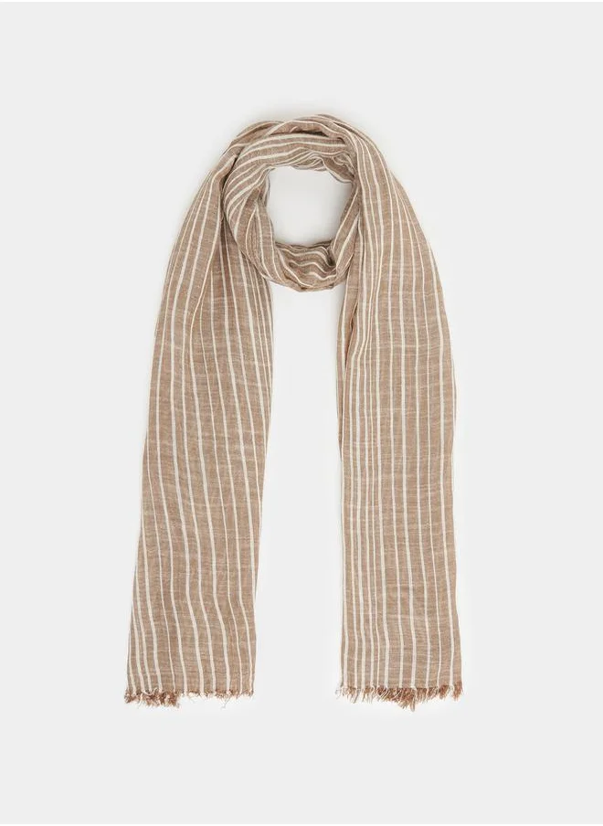 Styli Striped Fringe Scarf