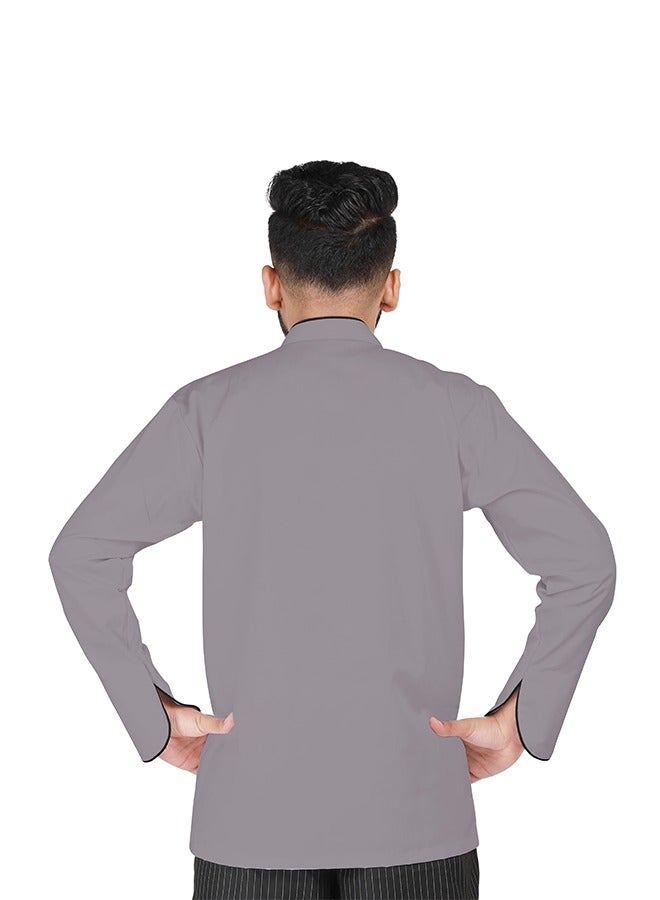 يانيك معطف سترة الشيف بأزرار لؤلؤية سوداء، قطن مسامي، قابل للغسل والارتداء، متين - Image 2