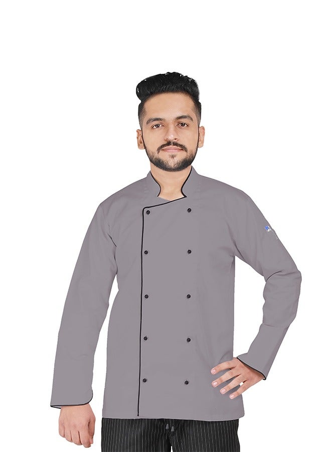 يانيك معطف سترة الشيف بأزرار لؤلؤية سوداء، قطن مسامي، قابل للغسل والارتداء، متين - Image 1