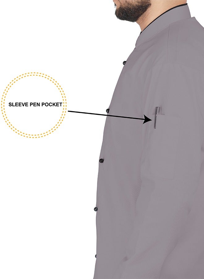 يانيك معطف سترة الشيف بأزرار لؤلؤية سوداء، قطن مسامي، قابل للغسل والارتداء، متين - Image 5