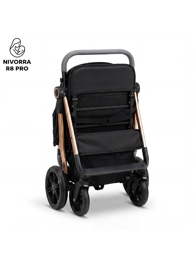 Nivorra Lightweight Travel Stroller with Reversible Handle, Easy Compact Fold, Full Recline Bed Position, and Shock-Absorbing Wheels - Image 4