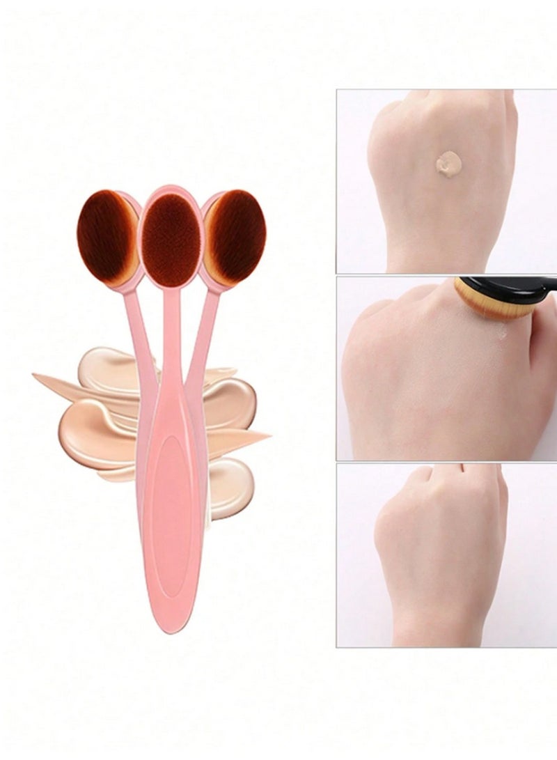 14-Piece Pink Glitter Makeup Brush & Sponge Kit – Includes 1 Oval Brush + 3 Ribbon Grip Blending Sponges - Image 5