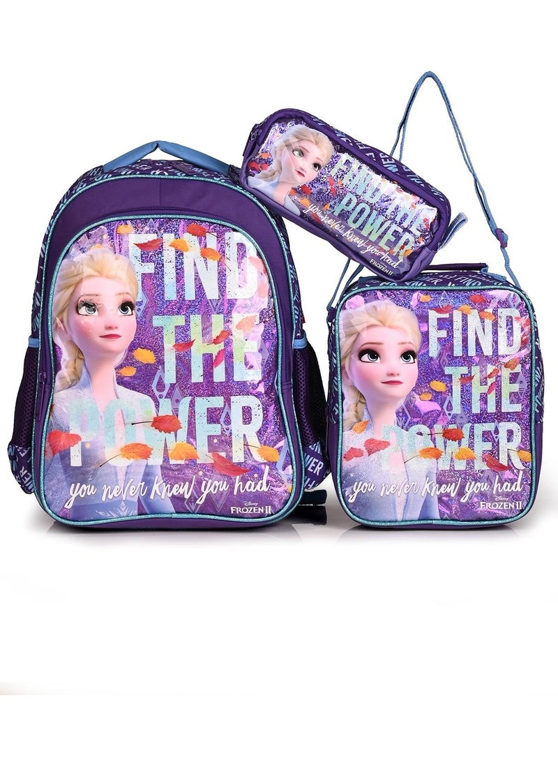 Disney FROZEN 48018 Due The Power Licensed School Backpack Set of 3  - Image 1
