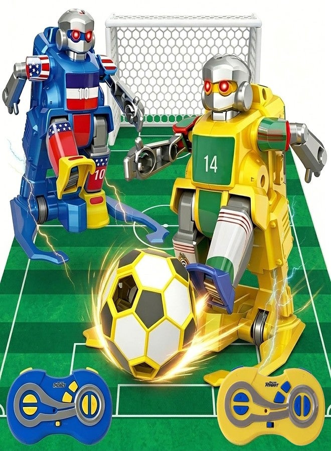 MOKIDOLL Remote Control Soccer Robots, 2 Player Soccer Game for Kids 8-12, Interactive Rechargeable Soccer Robot Toy with Goals & Balls, STEM Gift for Boys Girls, Indoor Battle Game - Image 1