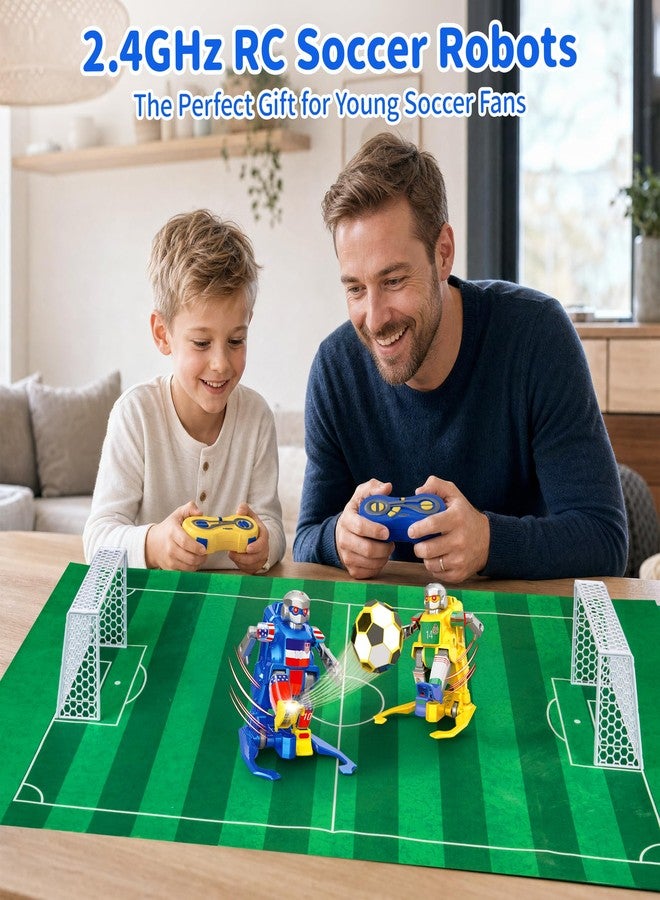MOKIDOLL Remote Control Soccer Robots, 2 Player Soccer Game for Kids 8-12, Interactive Rechargeable Soccer Robot Toy with Goals & Balls, STEM Gift for Boys Girls, Indoor Battle Game - Image 2