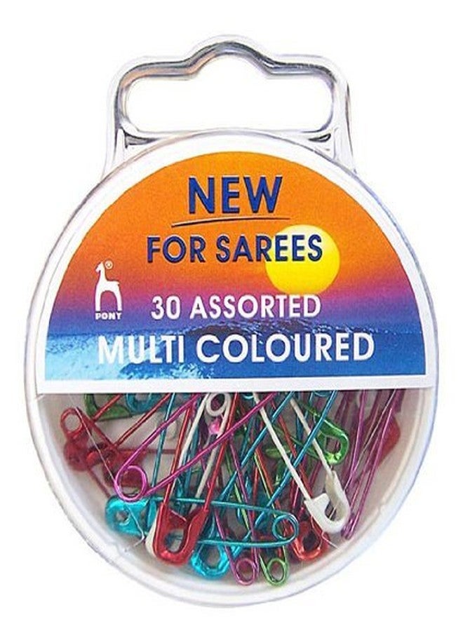 PONY SAREE SAFETY PINS 30C ASTD.COLOURED-85601 ( pack of 2)