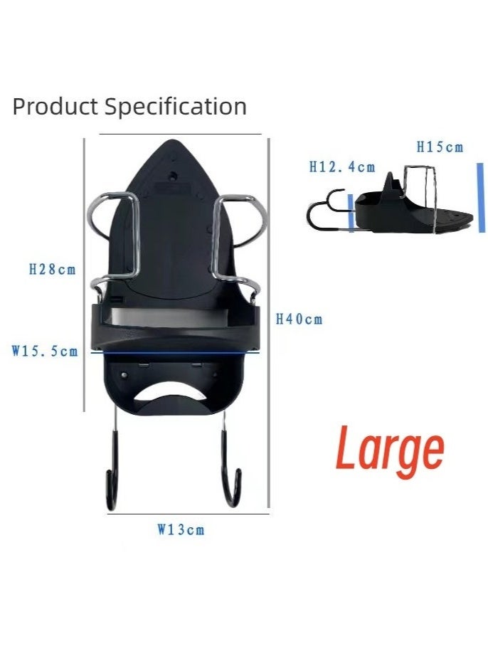 Arabest Ironing Board Hanger Ironing Board Wall Mount, Ironing Board Hanger Wall Mounted with Heat Resistant Iron Stand and Hooks, Home Bathroom Ironing Board Rack - Image 2