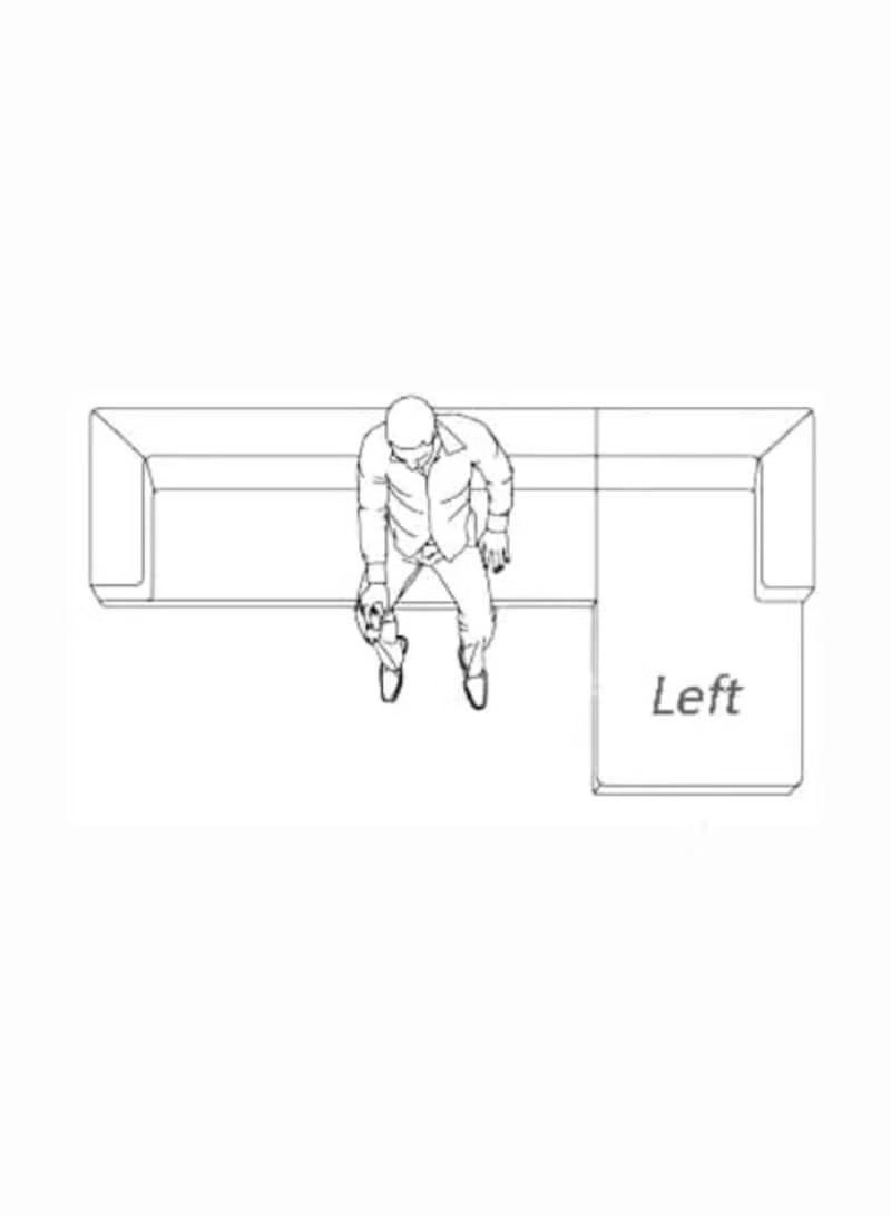 Al Zakharef Furniture Rabeena L-Shape Linen Fabric Corner Sofa Set – Luxury Sectional Couch for Living Room with Strong Wood Frame & Free Pillows – Modern L-Shape Sofa Color Grey- Left Side - Image 4