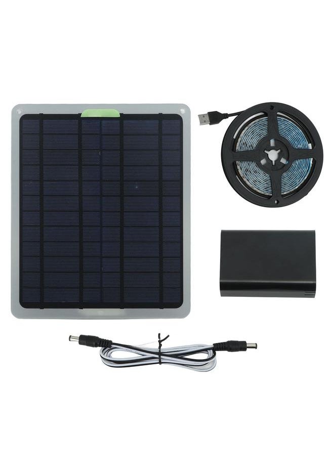 Solar Plant Growth Light Strip 20W IP65 Waterproof LED Grow Lamp Strip with Battery Protection Box for Greenhouse 9.8ft