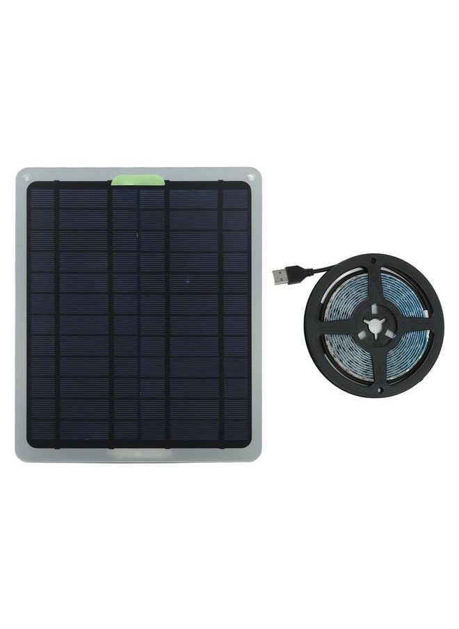 Solar Plant Growth Light Strip 20W IP65 Waterproof LED Grow Lamp Strip with Battery Protection Box for Greenhouse 9.8ft