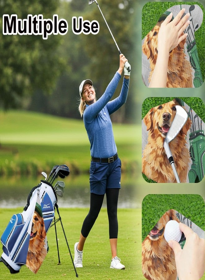 BQXH Golden Retriever Golf Towel 16x24 Inch, Dog Gifts Waffle Weave Decorative Golf Towel with Clip, Golfclub Gifts for Men Women Birthday Gift for Husband Dad Golfball Fan Retirement Present - Image 4